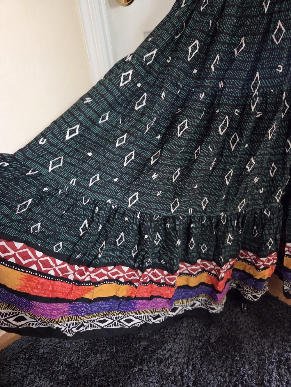 Banjo vtg western boho multicoloured maxi skirt boho festival western rodeo - Picture 2 of 8